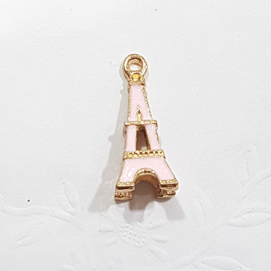 4pc Pink Enamel Eiffel Tower Charms