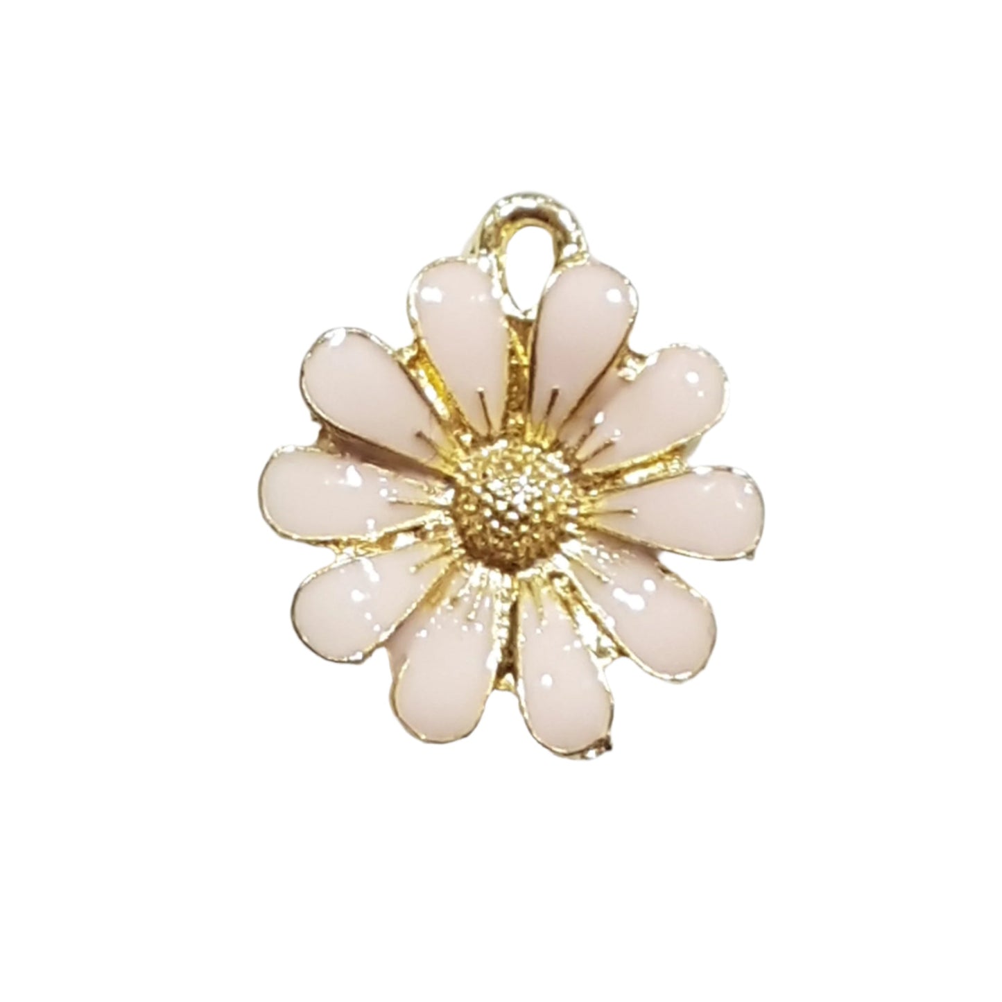 4pc Pink Enamel Flower Charm Pendant