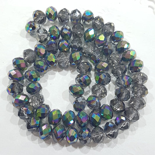 Electroplate Crystal Rondelles 8x6mm Approx 70 beads