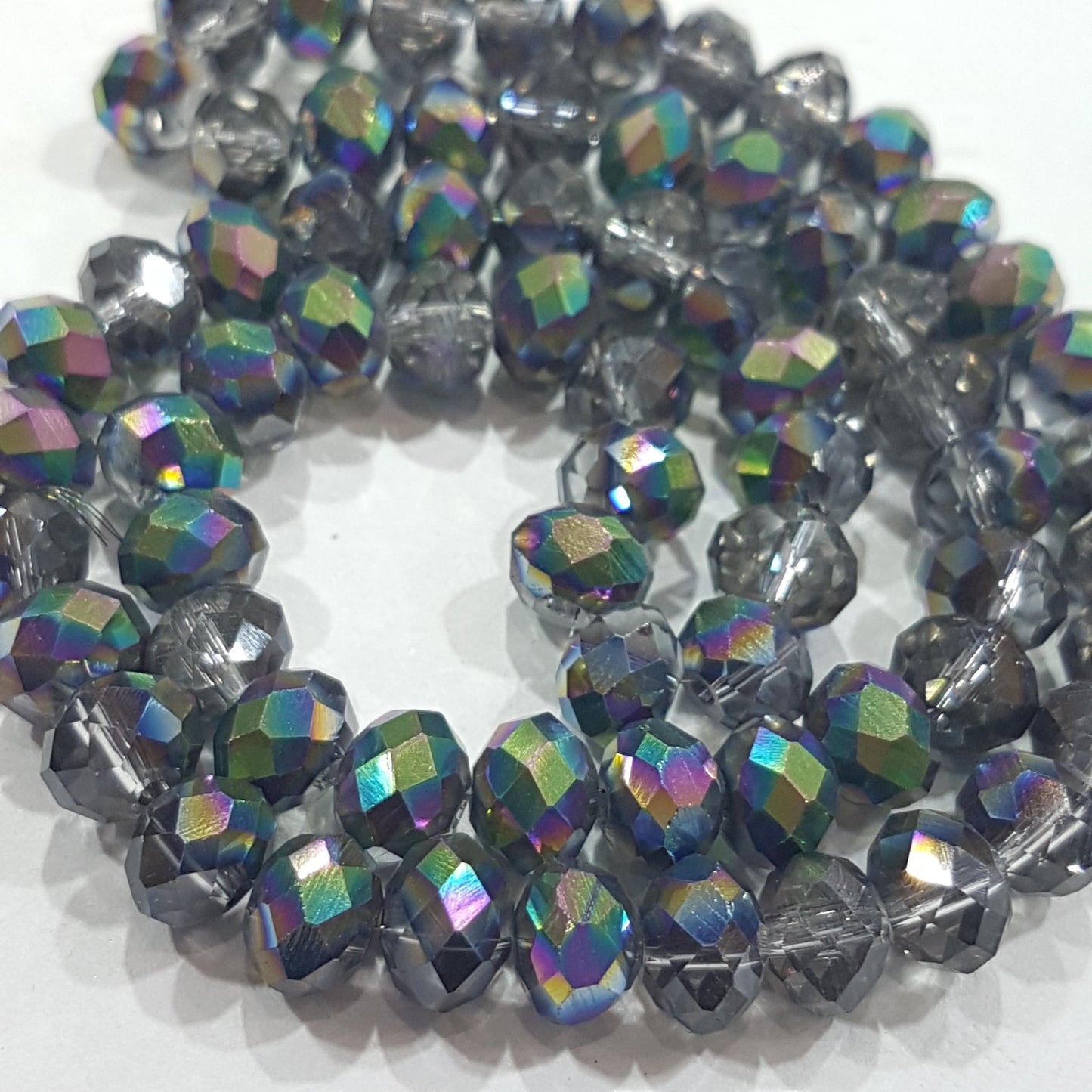 Electroplate Crystal Rondelles 8x6mm Approx 70 beads