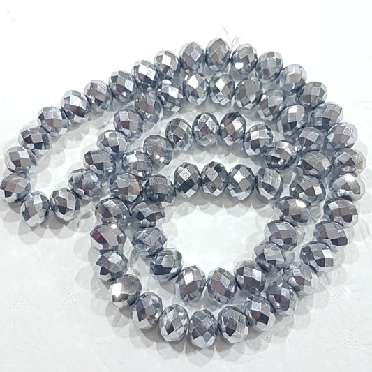 Silver Crystal Rondelles Approx 70 beads