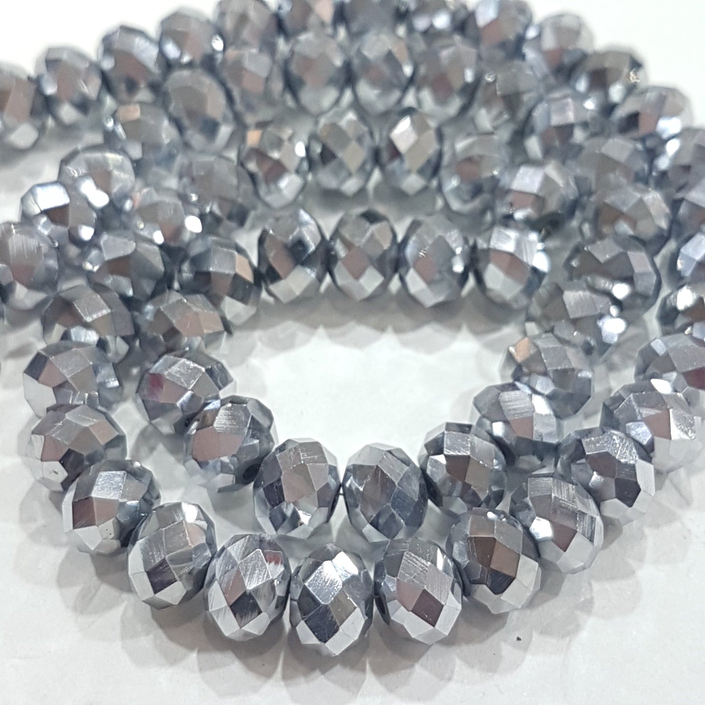 Silver Crystal Rondelles Approx 70 beads