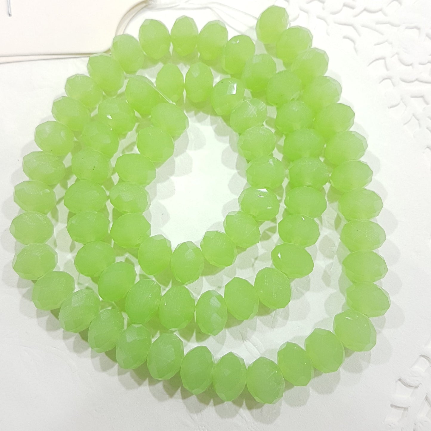 9x8mm Green Crystal Rondelle Beads Approx 70 beads