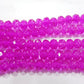 CLEARANCE! 5X Strings Fuchsia Crystal Glass Rondelles