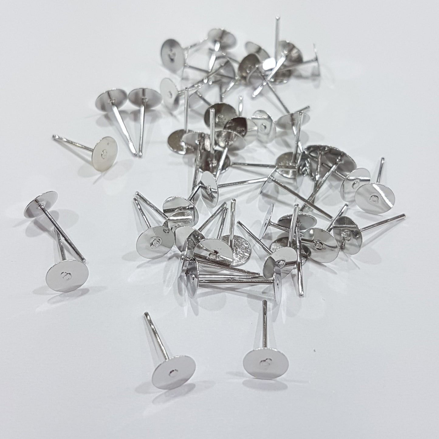 50pc Platinum Silver Earring Posts