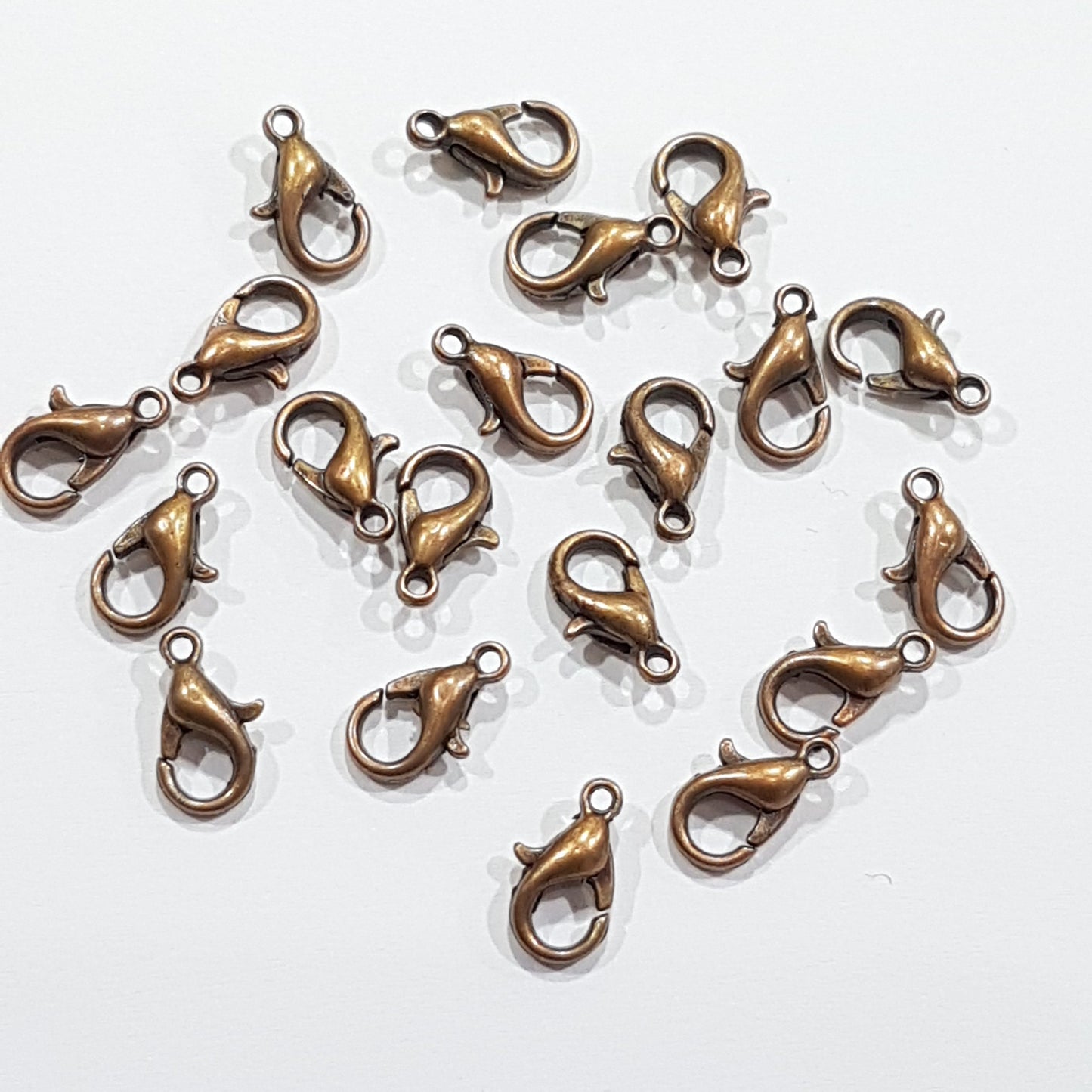 20pc Antique Copper Lobster Clasps