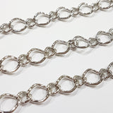1M Platinum Silver Figaro Chain