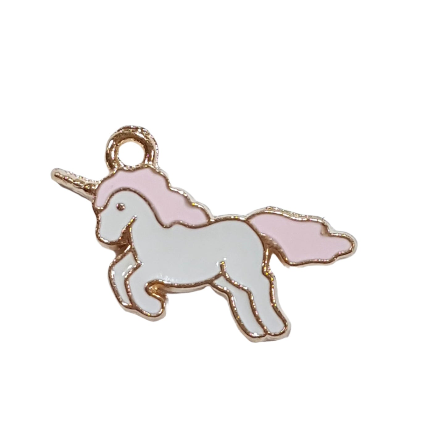 4pc Pink Unicorn Enamel Charms