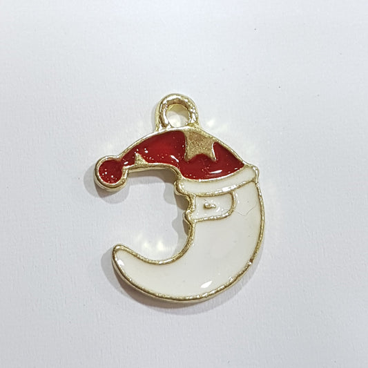 4pc Christmas Moon Enamel Charms