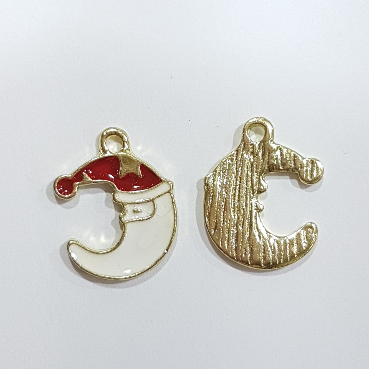 4pc Christmas Moon Enamel Charms