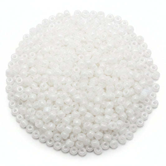 15g 6/0 4mm White Seed Beads
