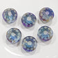 6pc Round Etched Crystal Glass Beads