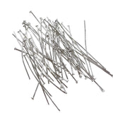 50pc Platinum Silver Head Pins