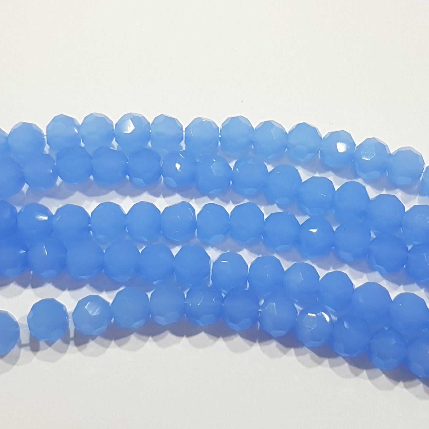 Milky Blue Crystal Glass Beads Approx 100 beads