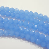 Milky Blue Crystal Glass Beads Approx 100 beads