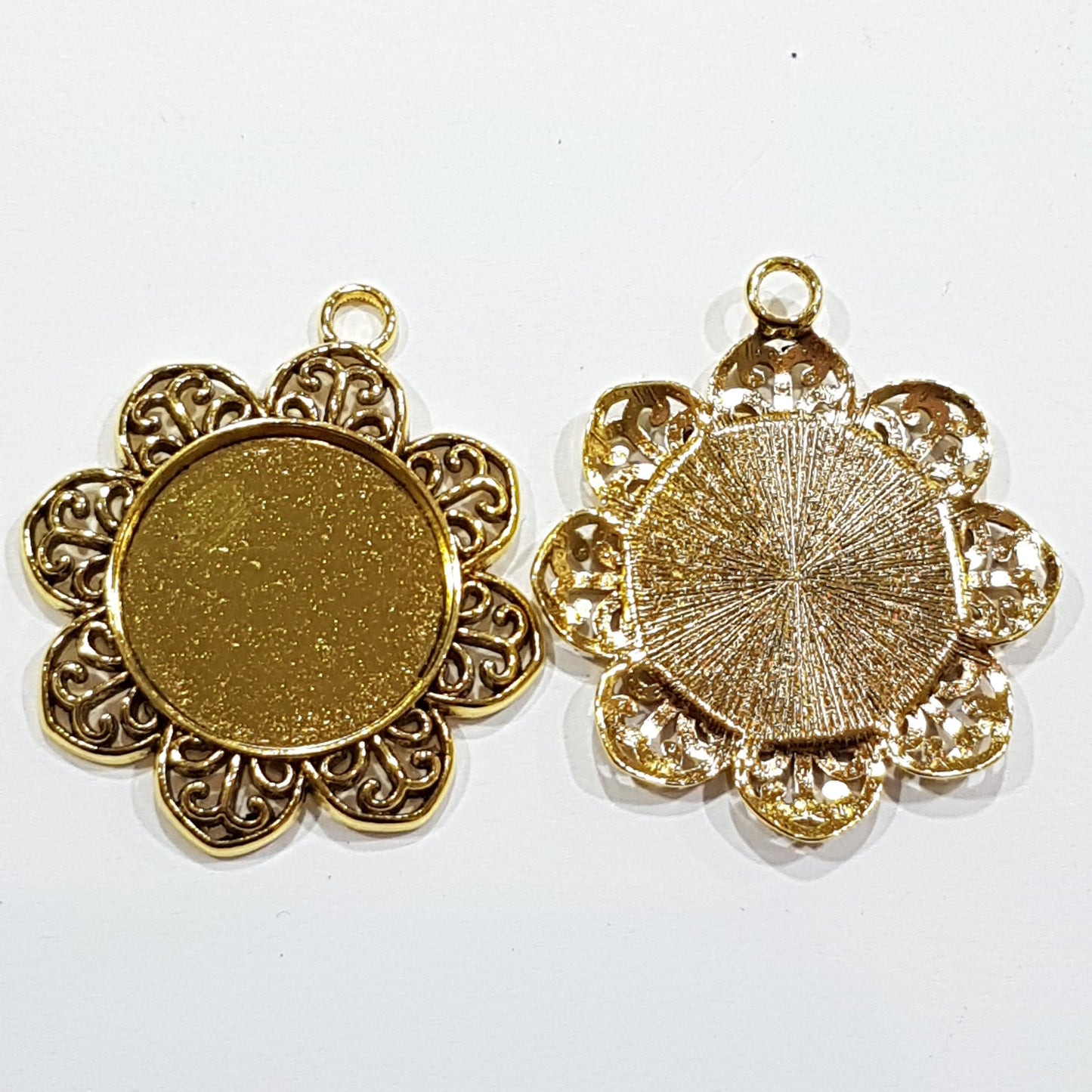 2pc Floral Cabochon Setting