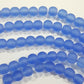 6mm Light Blue Frosted Glass Beads