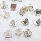 20pc Silver Ribbon End Crimps