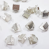 20pc Silver Ribbon End Crimps