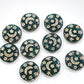 10pc Czech Emerald Gold Inlaid Star Beads