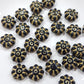 25pc Czech Gold Inlaid Daisy Flowers