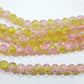 Green and Pink Crackle Glass Beads