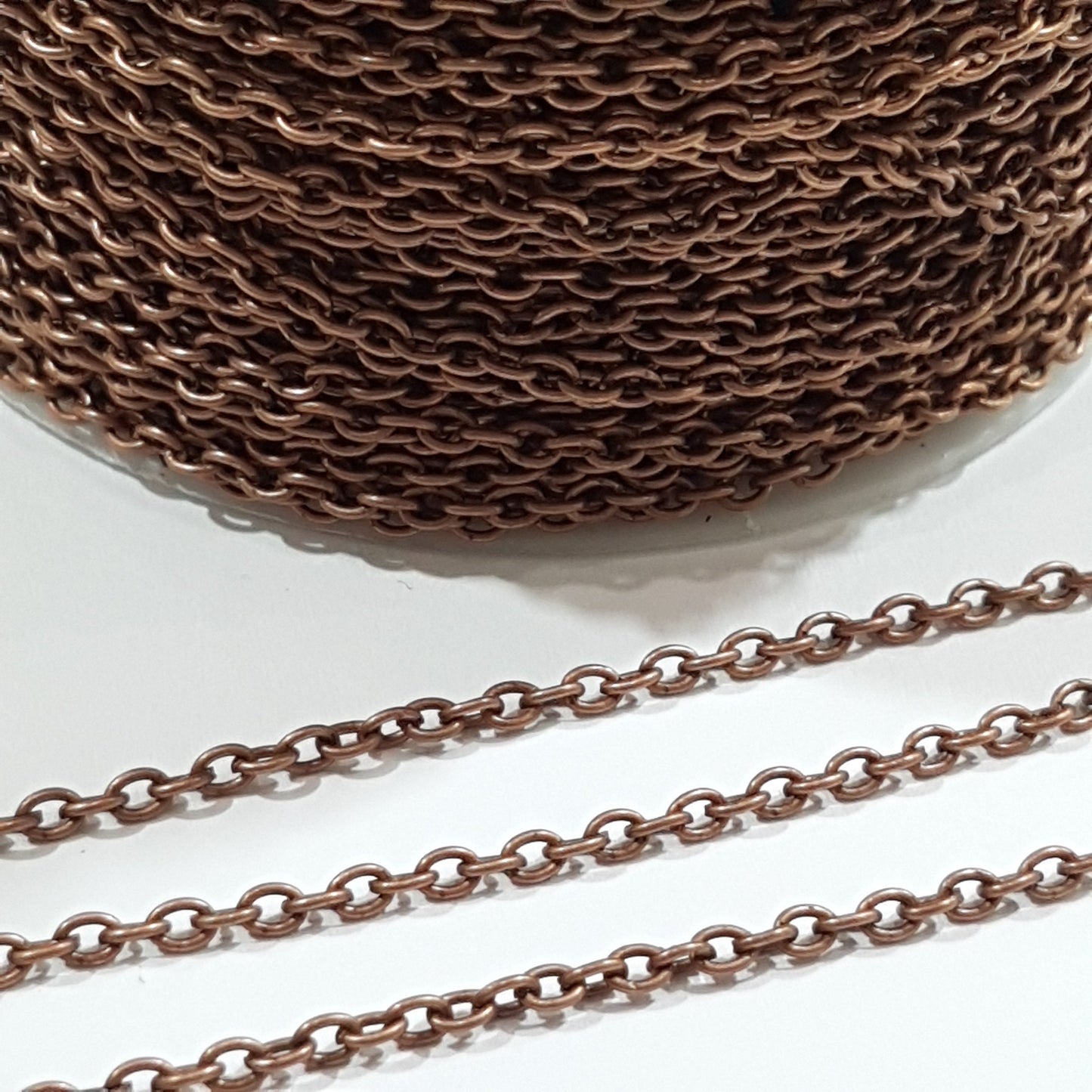 1M Red Copper Oval Link Chain
