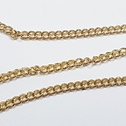 1M Gold Plated Twist Chain