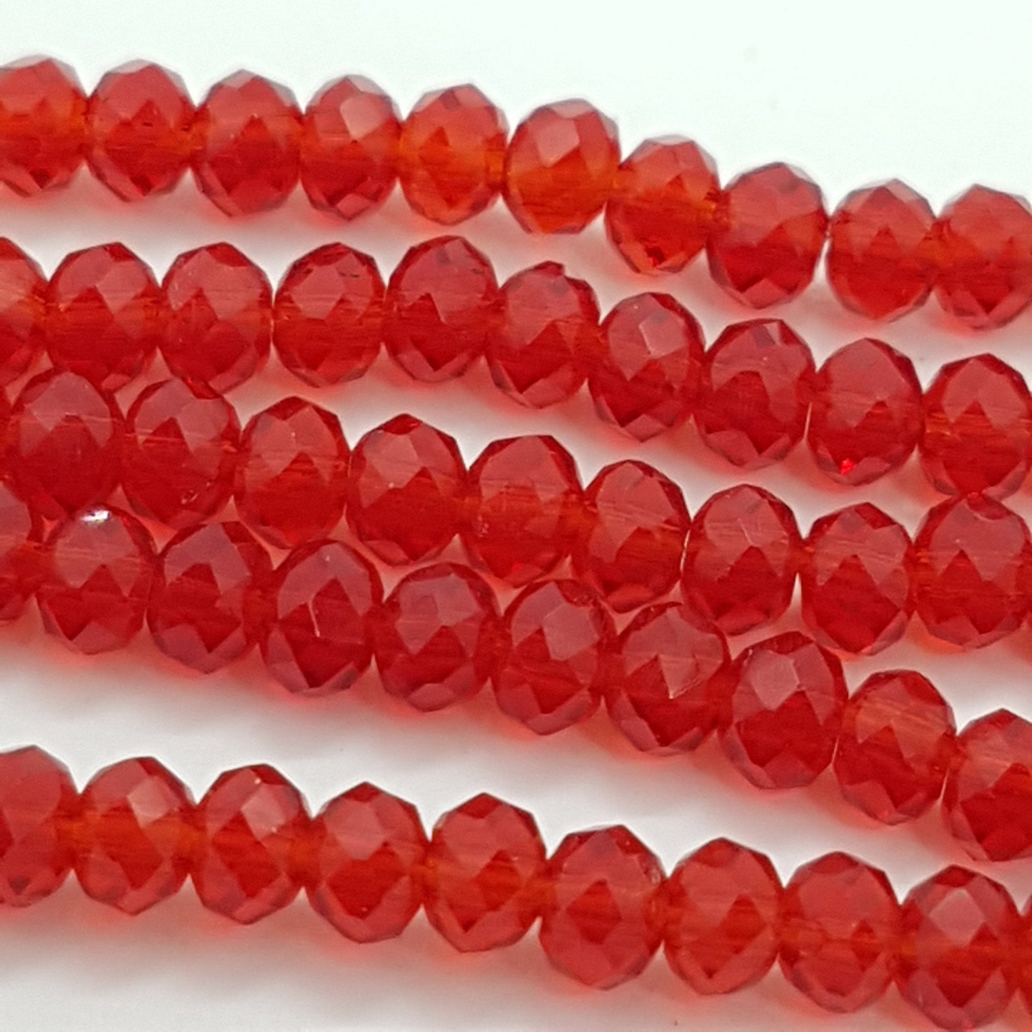 150pc Red Crystal Rondelle Beads Approx 150 beads