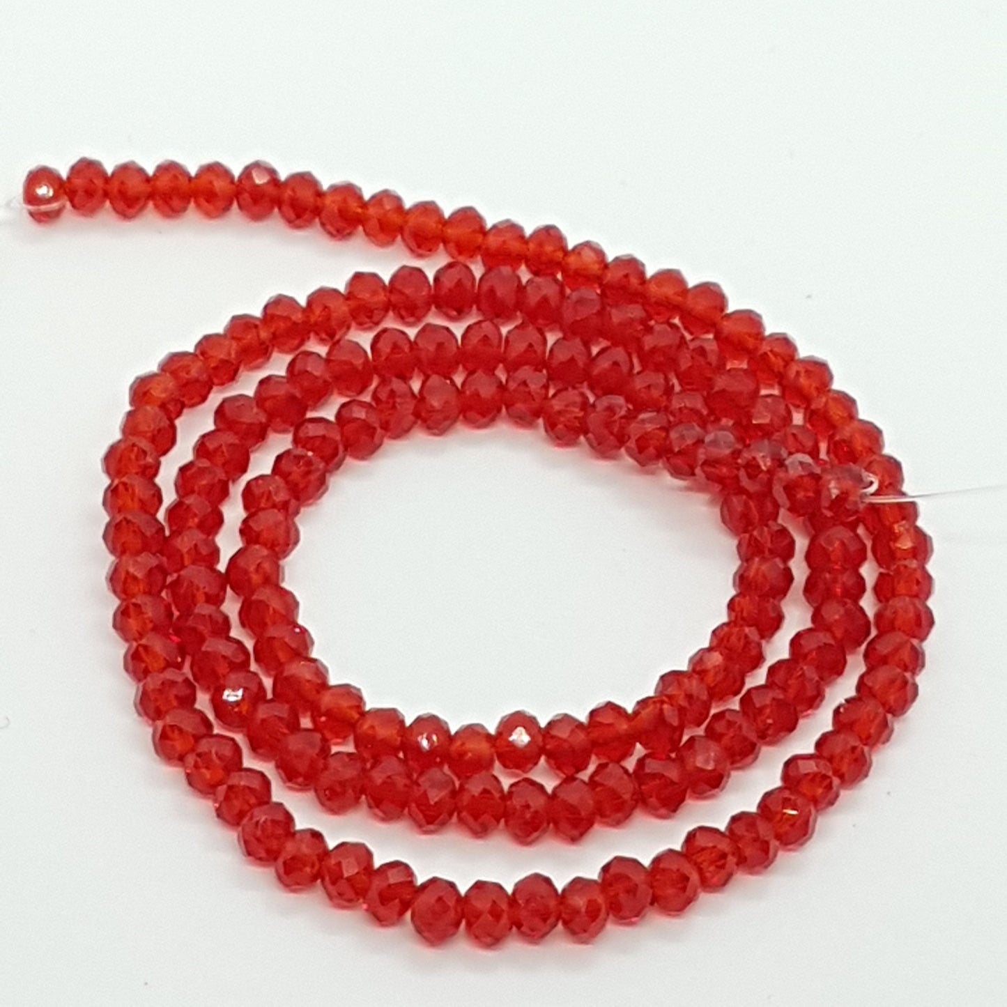150pc Red Crystal Rondelle Beads Approx 150 beads