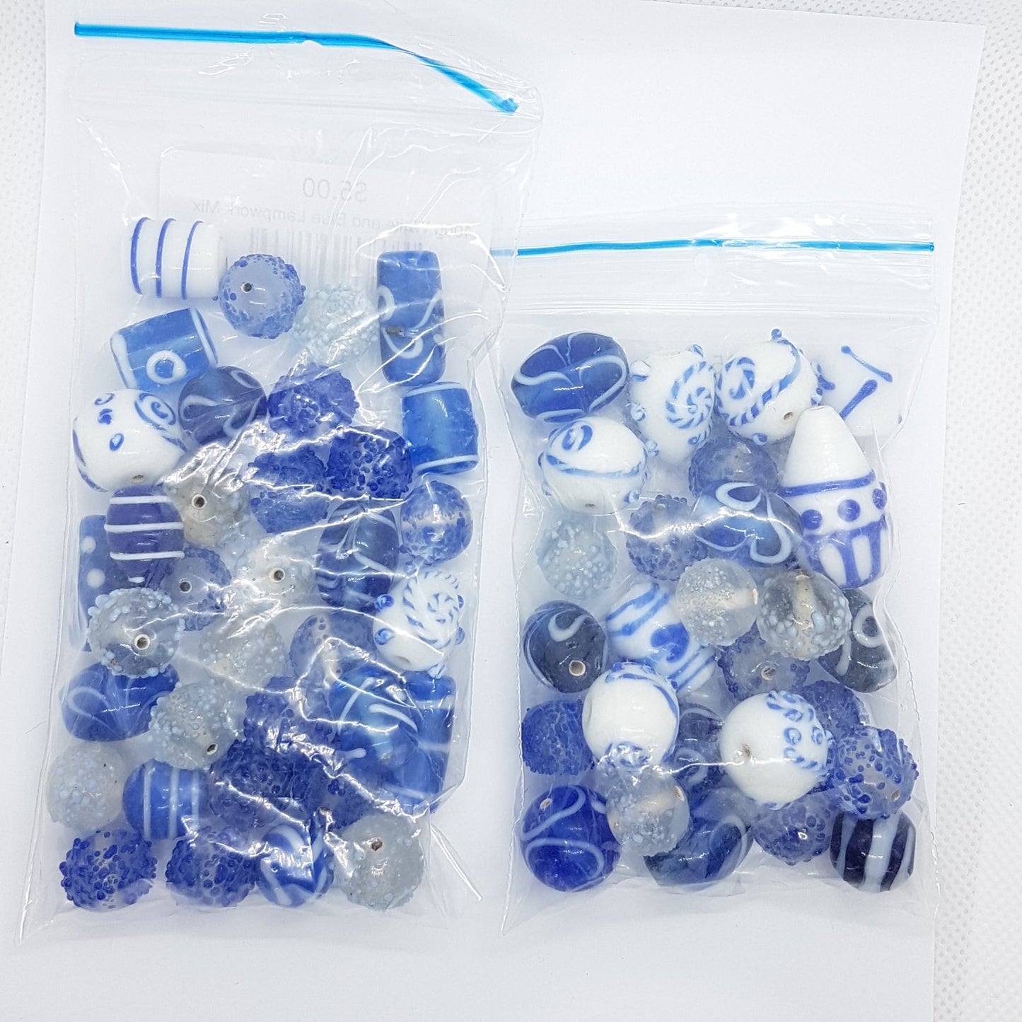 100g White and Blue Lampwork Mix