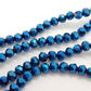 Metallic Blue Faceted Crystal Glass Beads Approx 98 beads