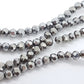 Metallic Silver Faceted Crystal Glass Beads Approx 98 beads