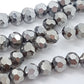 Metallic Silver Faceted Crystal Glass Beads Approx 98 beads