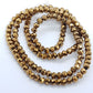 Golden Bronze Round Crystal Glass Beads