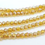 Golden Amber Faceted Round Crystal Beads Approx 98 beads