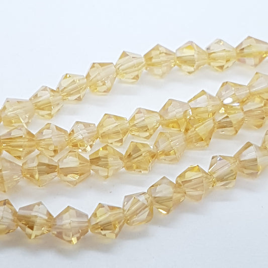 LAST 1! 4mm Light Gold Crystal Glass AB Bicones