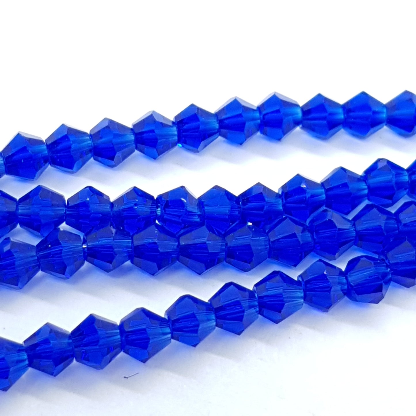 4mm Cobalt Blue Crystal Glass Bicones
