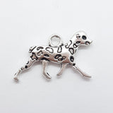 10pc Silver Metal Leopard Charms