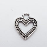 10pc Silver Metal Heart Charms