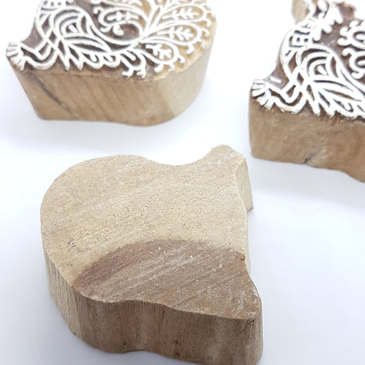 Peacock Hand Carved Indian Block Stamp
