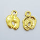 10pc Gold Feet Charms