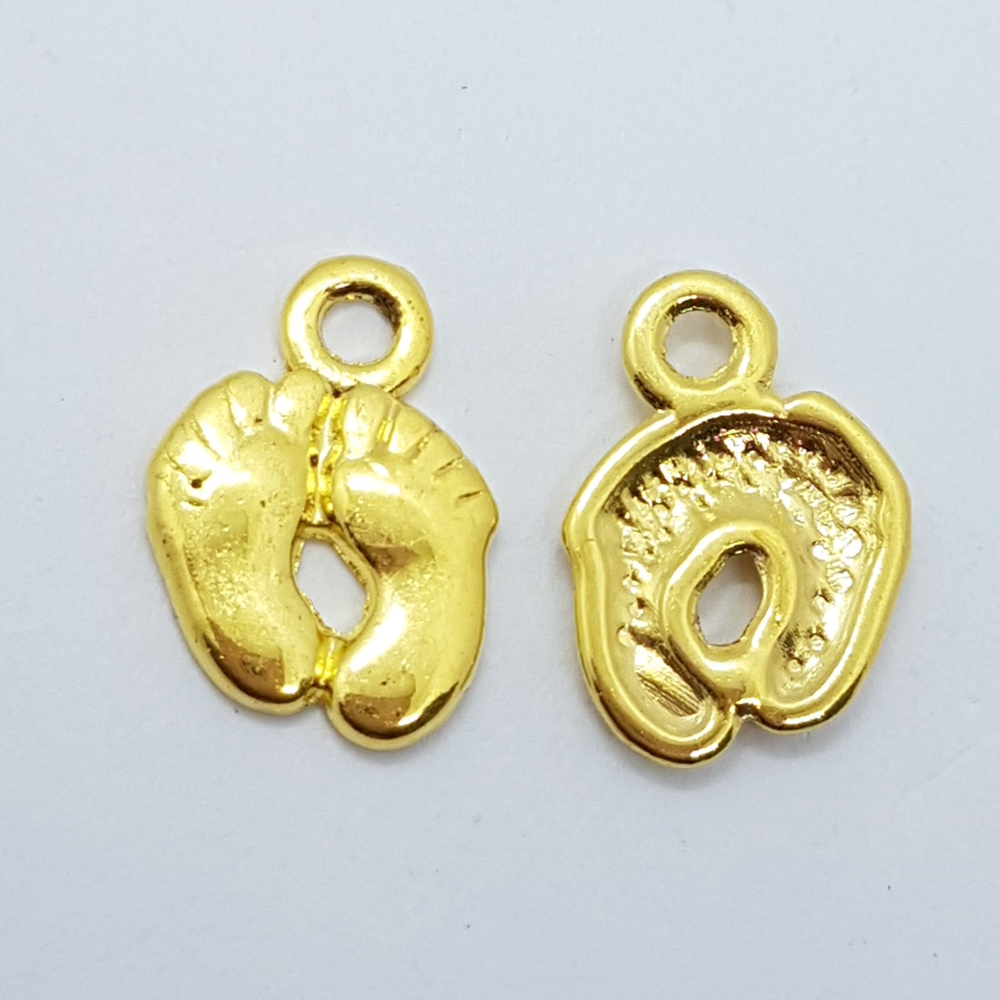 10pc Gold Feet Charms