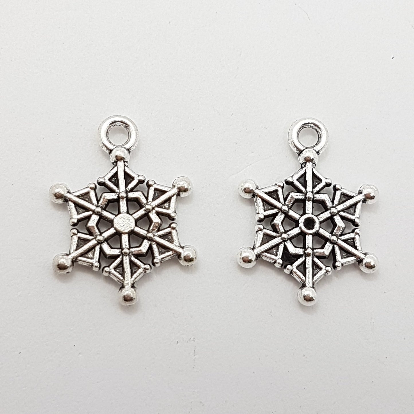 10pc Mini Silver Snowflake Charms