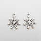 10pc Antique Silver Snowflake Charms