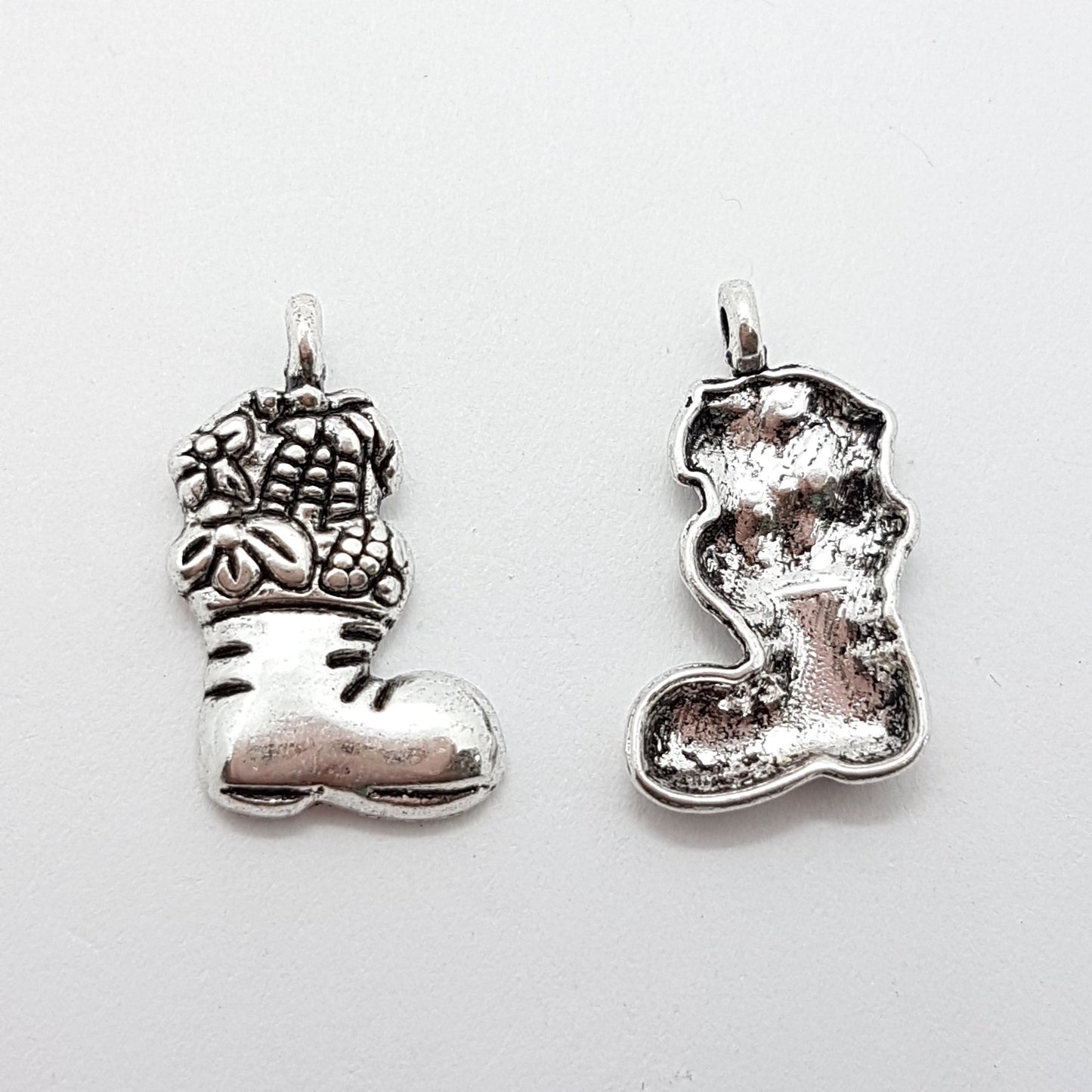 10pc Antique Silver Stocking Charms
