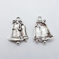 10pc Antique Silver Christmas Bells Charms