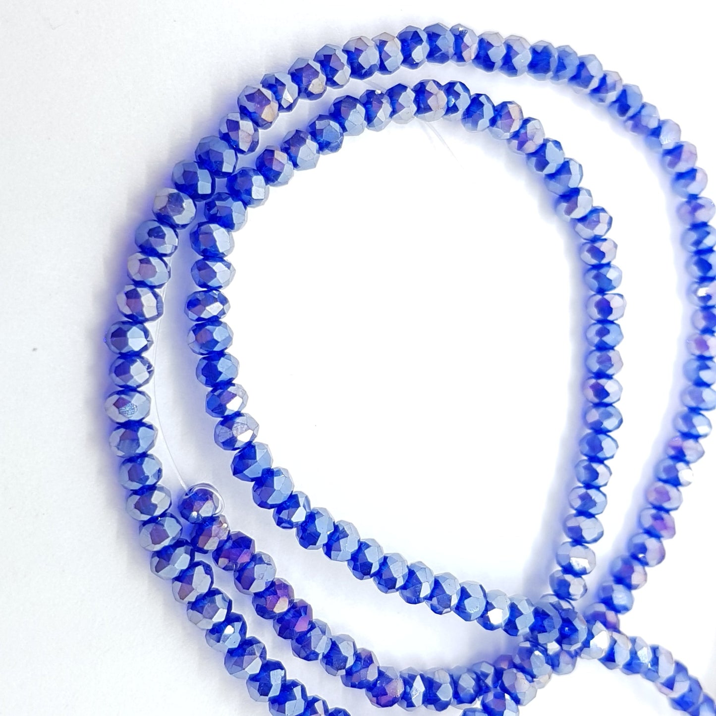 Blue Crystal Rondelle Beads Approx 145 beads