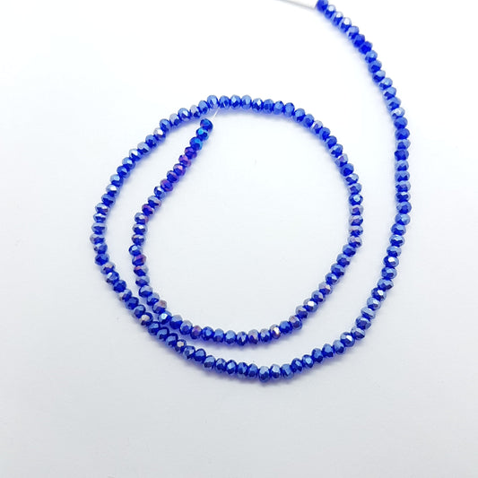 Blue Crystal Rondelle Beads Approx 145 beads