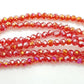 200pc Red Round Crystal Beads